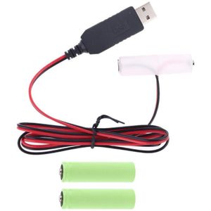 LR6 Aa Batterij Eliminator Usb Voeding Kabel Vervangen 1-4 Stuks 1.5V Aa Batterij Voor Radio Elektrische speelgoed Klok Led Strip X6HB