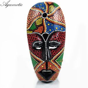 Aqumotic 3D Wanddecoratie Punt Masker Kamer Art Hand Getrokken Muurschildering Overdrijving Bar Gekleurde Zwart Decor Menselijk Gezicht
