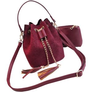 Vrouwen Suede Schoudertassen Kwastje Emmer Zakken Voor Meisjes Crossbody Tassen Vrouwen Tas