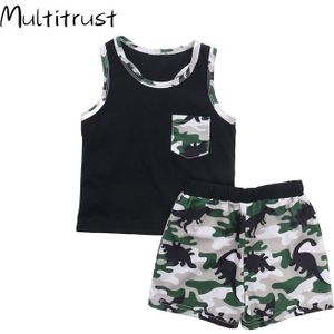Zomer Jongens Kleding Set Peuter Jongen Vest Sport Set Kids Outfits Kleding Camouflage Shorts Tweedelige Pyjama Pak