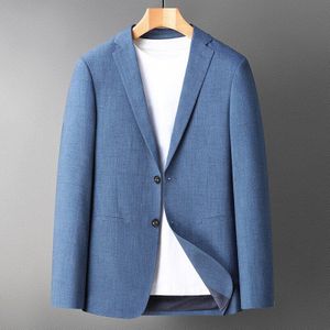 Beste Leisure Blazers Mannen Zuiver Blauw Licht Business Slim Fit Jasje Exquisite Heren Kleding 2022