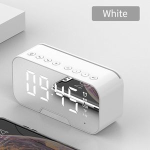 Bluetooth Speaker Met Fm Radio Led Spiegel Wekker Subwoofer Muziekspeler Snooze Desktop Klok Draadloze