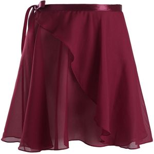 TiaoBug Vrouwen Meisjes Chiffon Professionele Ballet Tutu Wrap Rok Volwassen Dame Ballerina Dance Skate Rok met Taille Tie Dance Wear