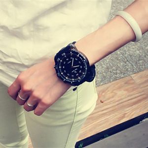 LinTimes Unisex Vrouwen Mannen Horloge Sport Horloges Outdoor Mode Quartz Horloge Grote Ronde Wijzerplaat Horloge