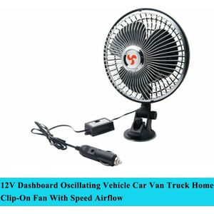 12V/24V Dashboard Oscillerende Voertuig Auto Van Vrachtwagen Home Clip-On Ventilator Met Snelheid Luchtstroom