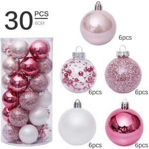 6Cm 30 Pcs Transparante Plastic Kerst Bal Ornamenten Kleur Ballen Decoraties Voor Home Party Markt Kerstboom Hanger