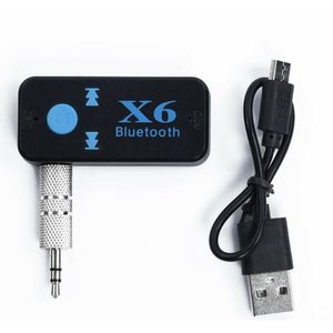 1Pcnew X6 Draadloze Bluetooth4.1 Audio Music Receiver Stereo Car Kit Adapter 3.5Mm Aux Handsfree Carkit Ondersteuning Tf kaart A2DP Mp3