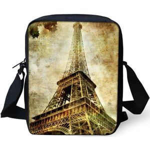Thikin Beroemde Eiffeltoren Van Parijs Patroon Messenger Bag Kinderen Student Jongens Crossbody Tassen Voor School Mini Handtas