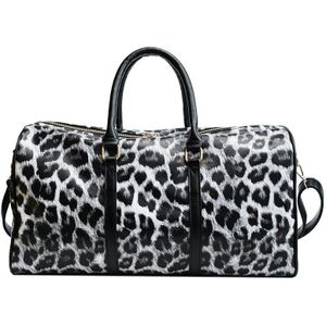 Mode Reistas Vrouwen Duffle Handbagage Tas Luipaard Afdrukken Pu Lederen Travel Totes Dames Grote Overnachting Weekend Tassen