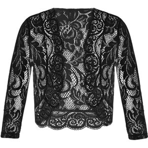Baby Meisjes Bolero Bovenkleding Kinderen Lace Hollow Korte Ruche Rand Jas Formele Kids Party Kleding