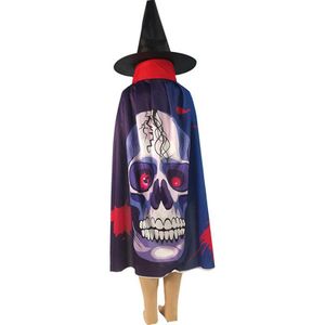 Halloween Rekwisieten Mantel Cosplay Maskerade Print Patroon Bat Pompoen Mantel Death Mantel Lange Print Streetwear