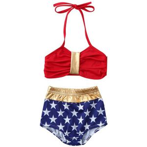 Baby Meisje Badmode Kid Bikini Twee Stuk Badpak Halter Badpak Independence Day Outfit Beachwear Zwemmen Kostuum