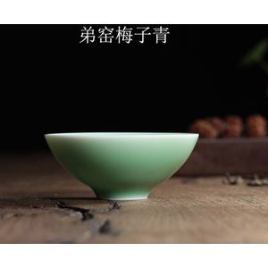 Bamboe hoed cup Aardewerk China Porselein koffiekopje Chinese Longquan Celadon Theekopje kopjes thee set keramische cup Gaiwan theewaar kom