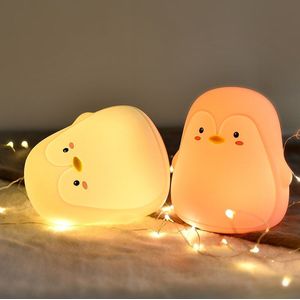 Usb Led Nachtlampje Lamp Soft Silicon Touch Sensor Cartoon 5V 1200 Mah 8 Uur Werken Kids Leuke Night licht