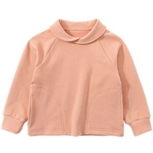 Kinderen Plus Fluwelen Trui Om Warm Houden Winter Kleding Westerse Stijl Bloemblaadje Kraag Shirt Kinderen Verdikte Dieptepunt Shi