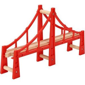 Houten Hek Dubbele Lift Brug Viaduct Houten Treinrails Railway Speelgoed Set Accessoires Viaduct Model Kid 'S Speelgoed