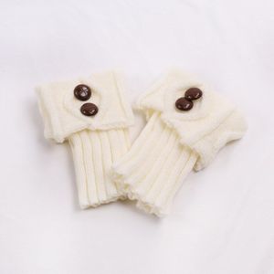 Winter Warmer Meisje Been Elastische Gebreide Sokken Voet Cover Met Knop Vrouwen Herfst Winter Haak Boot Manchetten Hoop Hoop Sokken