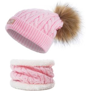 Evrfelan Mode Baby Hat & Sjaal 2 Stuks Winter Muts Sjaal Voor Meisjes Jongens Pompoms Mutsen Sjaals Set Kids Accessoires