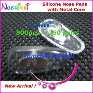 100 stks 500 stks 2000 stks Si88 bril lenzenvloeistof spektakel eyewear siliconen neus pads met metalen kern en accessoires 16mm