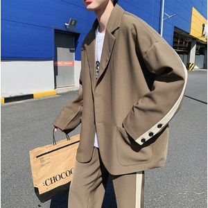 Mannen Casual Pak Jassen Zwart/Grijs/Camel Blazers Losse Mode Bovenkleding Lange Mouw Westerse Kleding Jassen size M-XXL