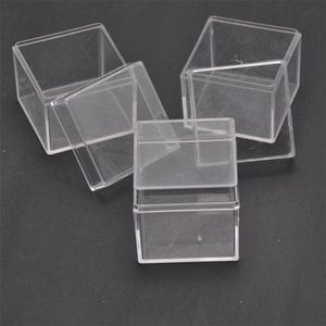 48 stks/partij Vierkante Trouwbedankjes Candy Box Plastic Clear Verpakking Transparante Gunst Dozen Baby Douche Gunst Souvenirs