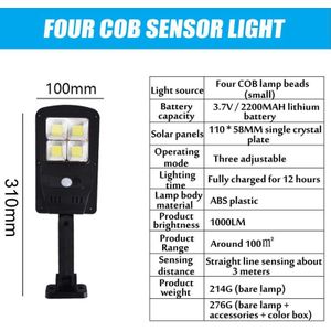 Solar Led Straat Licht Cob Sensor Wandlamp Infrarood Motion Sensor 50/100/200/300W Outdoor verlichting Tuin Lamp Led Licht