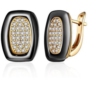 MAIKALE Klassieke Vierkante Keramische Stud Oorbellen Koper Goud Zilver Kleur Zwart Wit Eenvoudige Oorbellen Voor Vrouwen Om Vriend