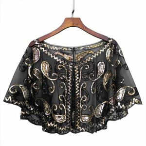 Party Avondjurken Kralen Dames Sequin Abrikoos Wit Goud Zwart Femme Wedding Cape Bolero Shrugs Voor Vrouwen Top Cover Up