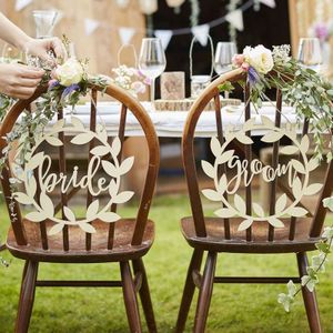 Ronde Houten Mr &amp; Mrs Wedding Stoel Opknoping Borden Voor Rustieke Bruiloft Decoratie Tuin Stijl 2 Stks/partij