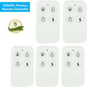 5 Stks Wit 433 MHz Draadloze Afstandsbediening voor Alarmsysteem