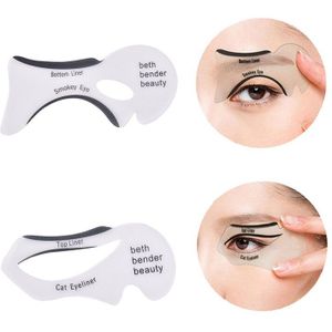 2Pcs Wenkbrauwen Template Kaart Eyeliner Stencils Gevleugelde Eyeliner Stencil Modellen Template Shaping Tools Oogschaduw Make-Up Tool