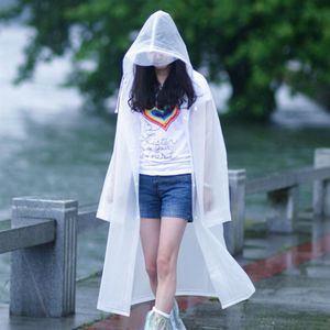 5Pcs Transparante Herbruikbare Outdoor Regenjas Mode Eva Regen Poncho Waterdichte Regenkleding Met Kap En Mouwen Voor Volwassenen