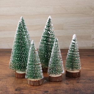 6Pcs Mini Kerstboom Draagbare Veilig Delicate Mini Kerst Stok Desktop Decor Voor Office Home