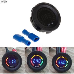 Auto Motorfiets Waterdichte Blauwe Led Digitale Display Voltmeter Volt Meter Gauge Dc 12V