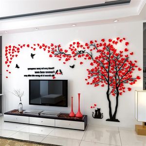 Grote Maat Boom Acryl Decoratieve 3D Muursticker Diy Art Tv Achtergrond Muur Poster Home Decor Slaapkamer Woonkamer Muurstickers
