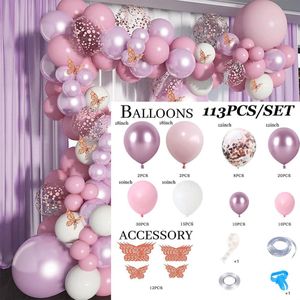 117pcs Pink White Gold Latex Balloons Arch Kit Confetti Latex Ballon Wedding Birthday Party Garland Baby Shower Backdrop Decor