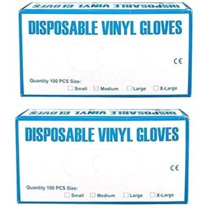 200 Pcs Beschermende Handschoenen Wegwerp Industriële Vinyl Handschoenen-Multi Purpose, Pvc Transparante Schoonmaken Gezondheid Handschoenen, M