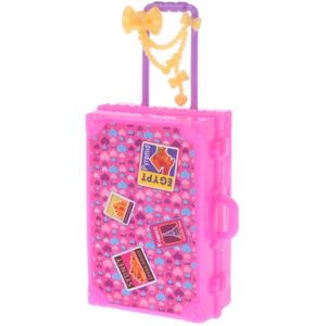 Pop Koffer Reizen Speelgoed Leuke Meubels Poppenhuis Bagage Simulatie 3D Speelhuis Spel Kids Kinderen Meisjes Kofferbak Plast