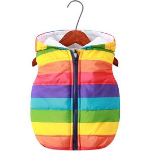 Herfst Winter Baby Vesten Voor Jongens & Meisjes Toevallige Regenboog Stijl Kinderen Vesten 1-7Y Hooded Vest Jassen Baby Kind