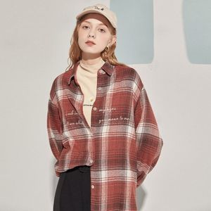 Artka Herfst Vrouwen Blouse Vintage Casual Plaid Shirts Losse Turn-Down Kraag Lange Mouw Uitloper SA20400Q