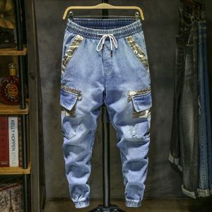 Plus Size 5XL 6XL 7XL Streetwear Camouflage Stiksels Mannen Jeans Herfst Mode Harembroek Denim Broek Mannelijke