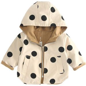 Dikke Meisjes Jassen Dubbelzijdig Jongens Bovenkleding Brief Sport Jassen Kids Hooded Kinderen Kleding Polka Dot Trenchcoat Lente