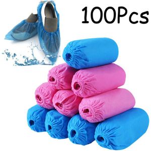 100Pc Schoen Dust Covers Wegwerp Anti Skid Duurzaam Niet Geweven Stof Antislip Overschoenen Plastic