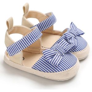 Baby Meisje Ademend Streep Patroon Anti-Slip Schoenen met Strik Casual Sneakers Peuter Zachte Zolen sandalen