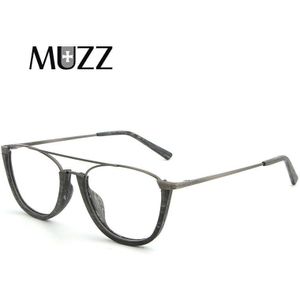 Muzz Brilmontuur Hout Optische Bril Voor Unisex Houten Tempel Frame Semi Randloze Brillen Acetaat Frames Mannen Bril