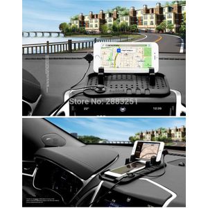 Multifunctionele Car Navigatie Mobiele Telefoon Antislip Mat USB Oplader voor Mitsubishi outlander lancer 10 9 accessoires