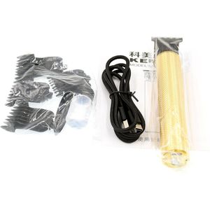 Kemei 1971TM Gold Cordless Trimmer T-Outliner Skelet Zware Hitter Mannen 0Mm Kaalhoofdige Tondeuse Usb Oplaadbare Haar cutter