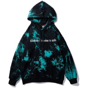 GONTHWID Nutteloos Om Glimlach Print Tie Dye Fleece Hoodies Hooded Sweatshirts Hip Hop Streetwear Harajuku Casual Mode Hoodie Tops