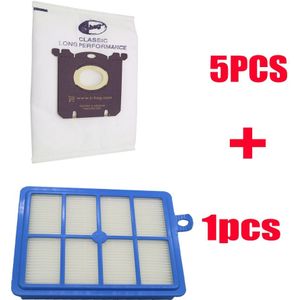 6 stks/set 1pc Vervanging hepa filter 5pcs Stofzakken voor Electrolux Stofzuiger filter electrolux hepa en S-BAG