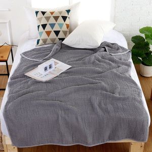 Zomer Katoen Wafel Handdoek Deken Voor Kinderen Enkele Mensen Baby Wrap Zachte Comfortabele Reizen Kantoor Bed Cover 120x150cm